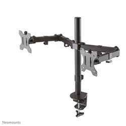 Neomounts Full Motion Dual desk monitor arm (clamp & grommet) for two 10-32" Monitor Screens, Height Adjustable - Black