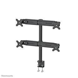 Neomounts Tilt/Turn/Rotate Quad desk monitor arm (clamp) for four 19-30" Monitor Screens, Height Adjustable - Black										
