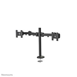 Neomounts full motion dual desk monitor arm (grommet) for two 10-27" monitor screens, height adjustable - Black									