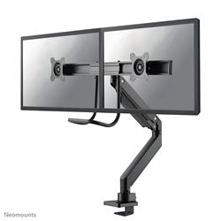 Neomounts NM-D775DXBLACK Full Motion Dual desk monitor arm (clamp & grommet) with crossbar and handle for two 10-32" Monitor Screens, Height Adjustable (gas spring) - Black