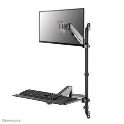 Neomounts WL90-325BL1 height adjustable wall mounted workstation for 17-32" screens, keyboard and mouse - Black